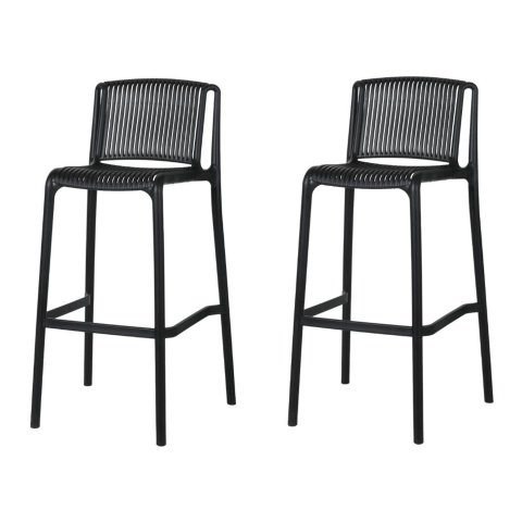 Kit 2 Banquetas Empilhável Floripa Fratini 100 Cm (altura) em Polipropileno Cor Preto
