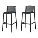 Ver imagem 1 de Kit 2 Banquetas Empilhável Floripa Fratini 100 Cm (altura) em Polipropileno Cor Preto