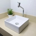 Ver imagem 4 de Cuba de Apoio para Banheiro Quadrada 30x30x11cm Louca Branca