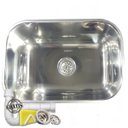 Ver imagem 1 de Cuba de Cozinha N1 46x30x17cm Inox 430 Com Valvula, Sifao e Porta Esponja