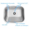 Tanque Inox 40x40x22cm 22 Litros Escovado com Válvula e Sifão - 2