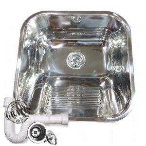 Tanque Inox 40x40x22cm 22 Litros com Válvula e Sifão