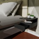 Ver imagem 4 de Mesa de Cabeceira Com Gaveta e Prateleira Preto