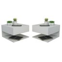 Ver imagem 1 de Kit 2 Mesa de Cabeceira com Gaveta e Prateleira Branco