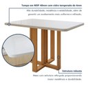 Ver mais imagens de Mesa de Jantar 4 Lugares Tampo Vidro e MDF Tessera Marrom Amêndoa Clean/Off White