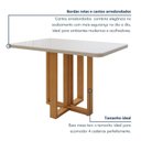 Ver imagem 7 de Mesa de Jantar 4 Lugares Tampo Vidro e MDF Tessera Marrom Amêndoa Clean/Off White