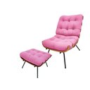 Ver imagem 1 de Kit Poltrona e Puff Costela Suede Rosa