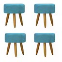 Ver imagem 1 de Kit 04 Puff Decorativo Redondo - Azul Turquesa Azul Turquesa