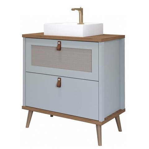 Gabinete de Banheiro Veneto com Cuba 60cm Pistache/freijo - Mgm