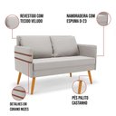 Ver imagem 5 de Kit 01 Namoradeira 02 Lugares e 02 Poltronas Mari Veludo Base de Madeira Ma30 - D'Rossi Cinza