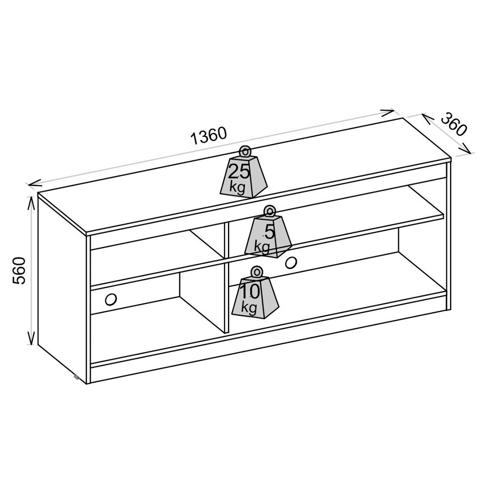 Bancada Rack para TV até 55 Polegadas Arizona Marrom Caemmun - 6