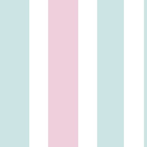 Papel de Parede Decorativo Listrado Baby Azul e Rosa 2,5m
