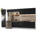 Ver imagem 2 de Armário de Cozinha Completa 400 cm Branco/Preto Lux Madesa 02