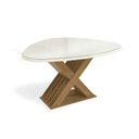 Ver imagem 1 de Mesa para Cozinha Graviola com Tampo Madeirado com Vidro 135x105cm Freijó Off White Kappesberg