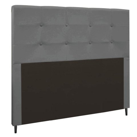 Cabeceira Luna para Cama Box Queen 160 Cm Suede Cor Cinza