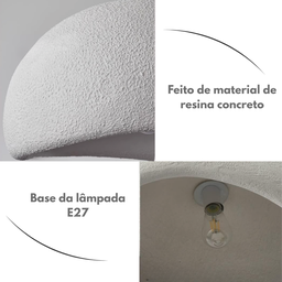 Luminária Pendente Cúpula Estilo Japonês Cor Branca com 50cm - 4