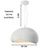 Luminária Pendente Cúpula Estilo Japonês Cor Branca com 50cm - 3