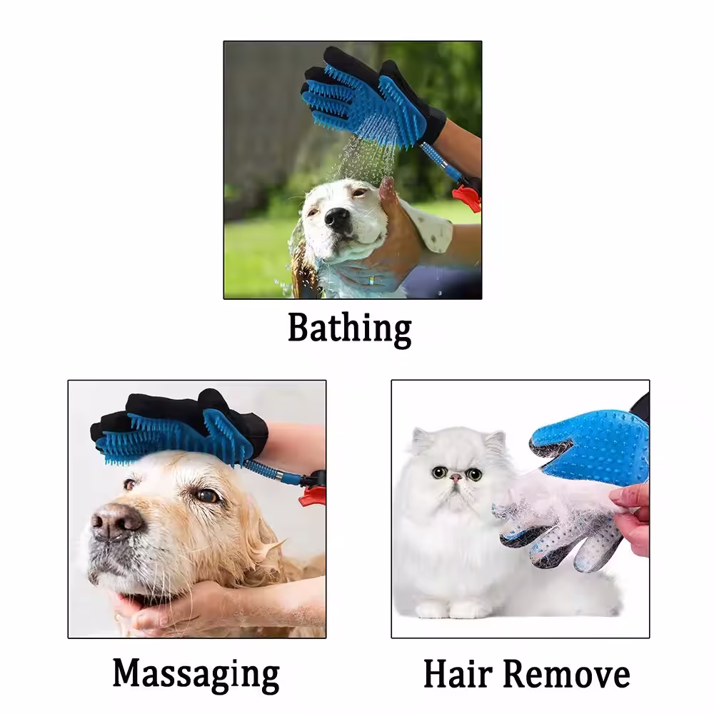 Luva Banho Cães Gatos e Pets Chuveiro Massageador Conforto - 3
