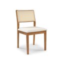 Ver imagem 1 de Cadeira Gipsy Cor Freijó Encosto Telinha Quadrada Crua Assento em Tecido 132 e Madeira Maciça