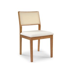 Cadeira Gipsy Cor Freijó Encosto Telinha Quadrada Crua Assento em Tecido 132 e Madeira Maciça