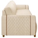 Ver imagem 2 de Kit Sofá 03 Lugares Sala Estar 223cm com 02 Poltronas Flora Pés Madeira M03 Linho Bege - Lyam