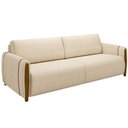 Ver imagem 6 de Kit Sofá 03 Lugares Sala Estar 223cm com 02 Poltronas Flora Pés Madeira M03 Linho Bege - Lyam
