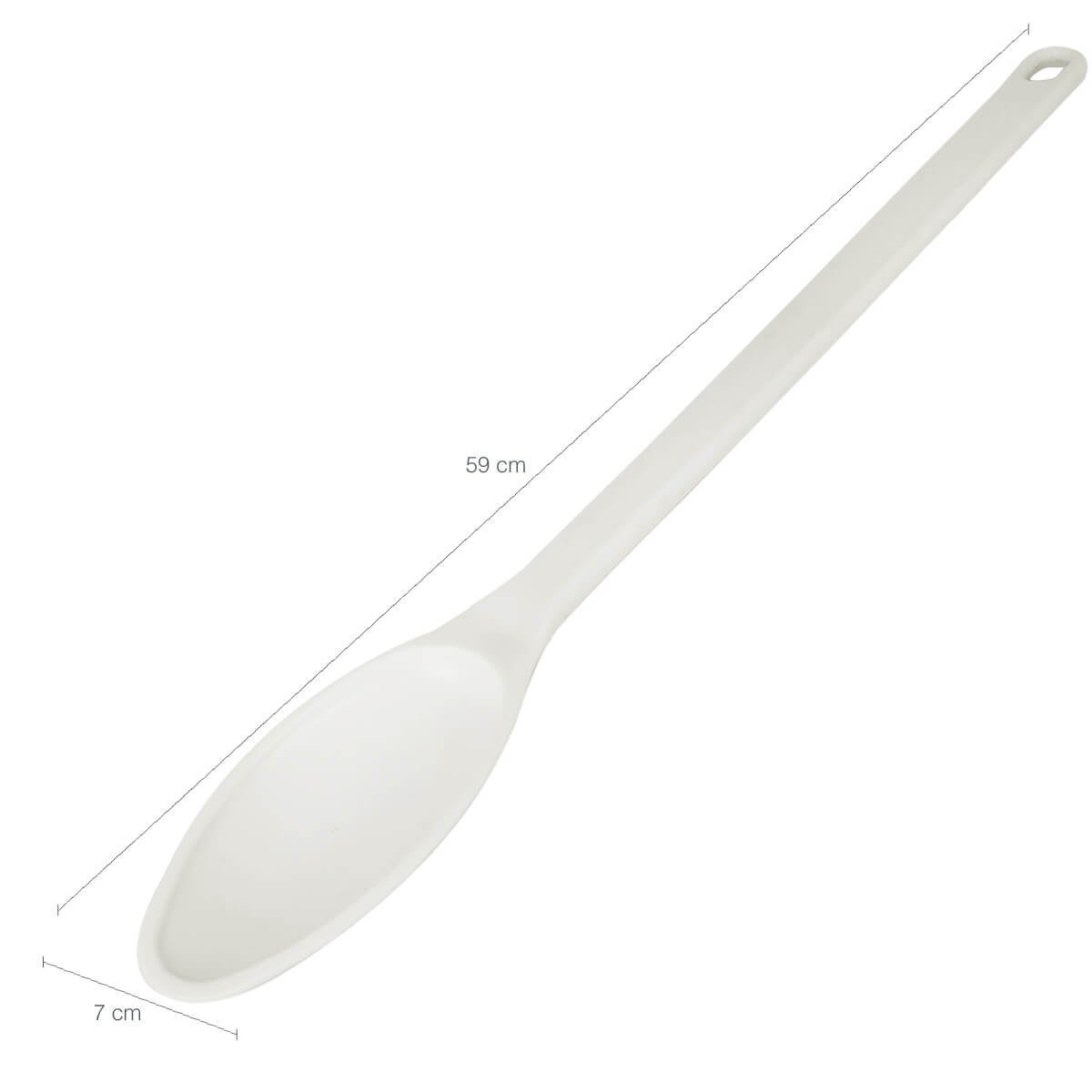 Colher Grande para Restaurante Cozinha Industrial 59cm Plástica Branca Mexer Alimentos Cinquetti - 5