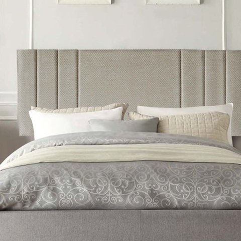 Painel Estofada Grécia 90cm Solteiro Para Cama Box Quarto Linho Bege - Gat Magazine