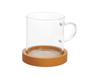 Ver imagem 1 de Dupla Caneca Vidro Boro Base Bambu 100 Ml Mimo