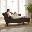 Ver imagem 2 de Recamier Decorativo Divã Amsterdã 147cm Lado Direito Suede Marrom