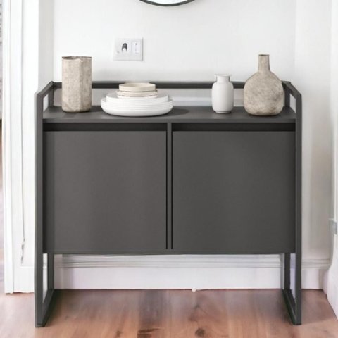 Buffet para Sala Industrial 2 Portas Cantinho do Café Preto Onix