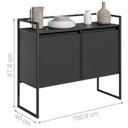 Ver imagem 2 de Buffet para Sala Industrial 2 Portas Cantinho do Café Preto Onix