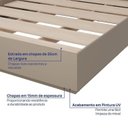 Ver mais imagens de Kit Guarda Roupas 2 Portas, Cama Queen e Complementos de Quarto Araçá CabeCasa MadeiraOriginals Cinza/Fendi
