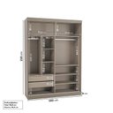 Ver imagem 4 de Kit Guarda Roupas 2 Portas, Cama Queen e Complementos de Quarto Araçá CabeCasa MadeiraOriginals Cinza/Fendi
