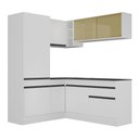 Ver imagem 7 de Armário de Cozinha Completa de Canto com Rodapé Veneza Multimóveis V2088 Branco/Preto