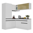Ver imagem 1 de Armário de Cozinha Completa de Canto com Rodapé Veneza Multimóveis V2088 Branco/Preto