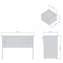 Ver imagem 2 de Mesa para Escritório Top Plata Móveis 2 Gavetas 120cm