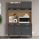 Ver imagem 2 de Kit Cozinha Compacta 6 Portas Berlim 120 Cm Atacama Grafite Armoveis