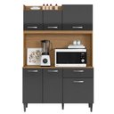 Ver imagem 1 de Kit Cozinha Compacta 6 Portas Berlim 120 Cm Atacama Grafite Armoveis