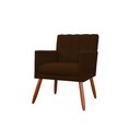 Ver imagem 3 de Kit Namoradeira + 1 Poltrona Decorativa Cecília Couro Marrom Pés Madeira Mz Decor