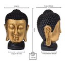Ver imagem 3 de Escultura Cabeça de Buda Cerâmica Dourado Ouro Envelhecido e Preto 34cm Columbus Gold