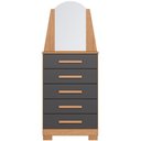 Ver imagem 7 de Cômoda para Quarto com Espelho 5 Gavetas 63cm Savona A04 Freijó Titanium - Lyam Decor