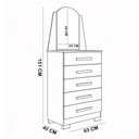 Ver imagem 4 de Cômoda para Quarto com Espelho 5 Gavetas 63cm Savona A04 Freijó Titanium - Lyam Decor