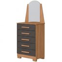 Ver imagem 5 de Cômoda para Quarto com Espelho 5 Gavetas 63cm Savona A04 Freijó Titanium - Lyam Decor