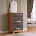 Ver imagem 2 de Cômoda para Quarto com Espelho 5 Gavetas 63cm Savona A04 Freijó Titanium - Lyam Decor