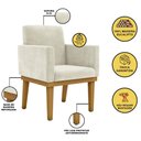 Ver imagem 2 de Cadeira Escritório Recepção Poltrona Reforçada Decorativa Cor:bege