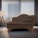 Ver imagem 2 de Recamier Sofá Esquerdo Larissa 120cm Sala Suede Marrom - Incasa Decor