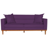 Sofá Living 2 Lugares 200cm Viena Sala de Estar Recepção Suede Roxo - Incasa Decor - 1