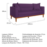 Sofá Living 2 Lugares 200cm Viena Sala de Estar Recepção Suede Roxo - Incasa Decor - 6