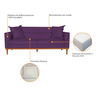 Sofá Living 2 Lugares 200cm Viena Sala de Estar Recepção Suede Roxo - Incasa Decor - 5